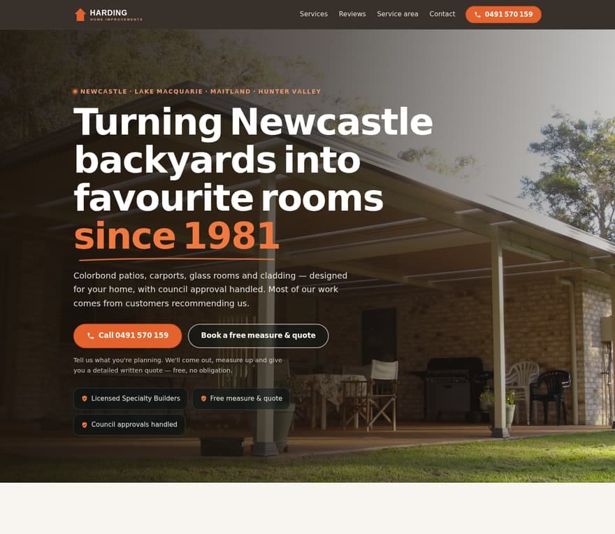 Demo home improvements builder website design