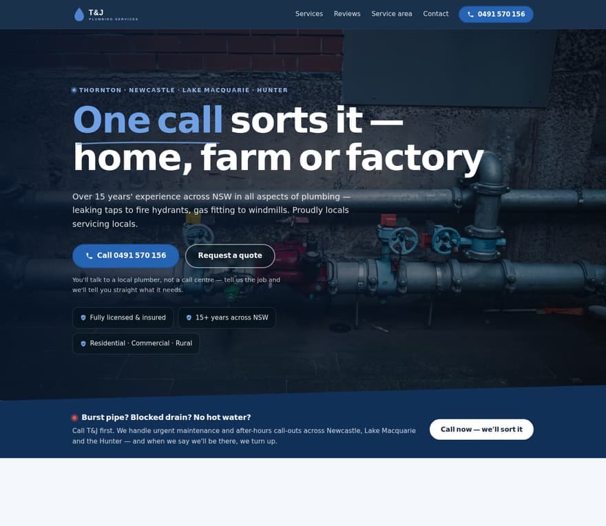 Demo rural and commercial plumbing website design